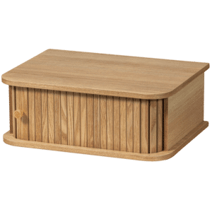 WOOOD Jena væghængt natbord, m. 1 skydelåge, venstre/højre - natur fyrretræsfinér (40x30)