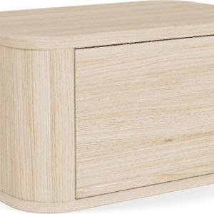 Natbord Signature Arloft sengebord væghængt, hvidpigmenteret eg melamin MDF, kompakt H25xB46xD30 cm, skuffe push-to-open