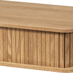 Væghængt natbord/sengebord WOOOD Collection - natur, skydedør og opbevaring, kompakt 40x30 cm